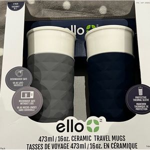 BNIB Ello set of two ceramic travel mugs